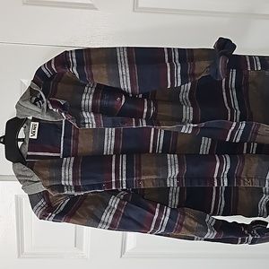 Vans Warm Long Sleeve Button Down w/ Hood XL